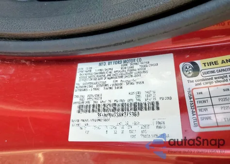 2010 Ford Fusion Sel z USA, uszkodzony, nr VIN 3FAHP0JG3AR275380